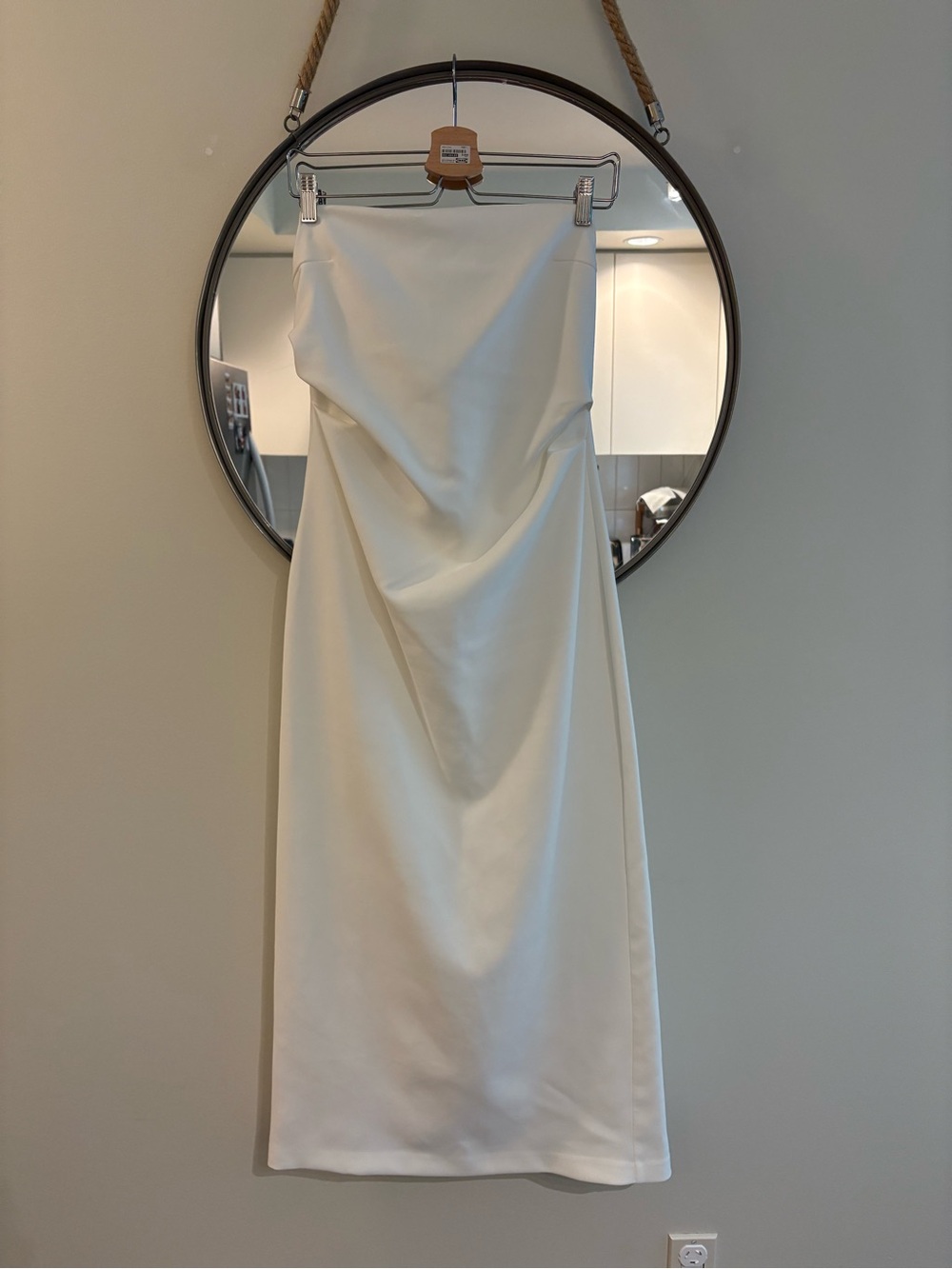 Zara Strapless Ivory Midi Dress